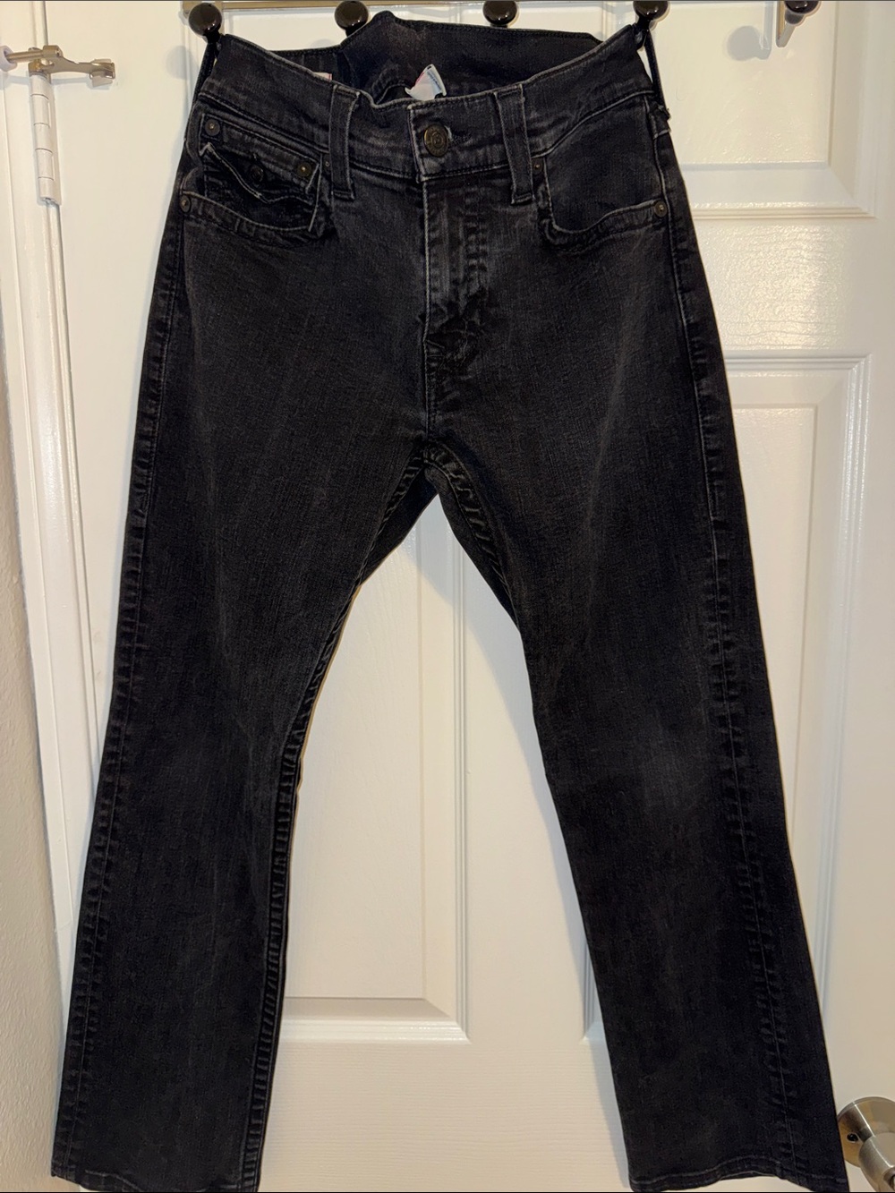 True Religion Men's Straight Black Denim Jeans